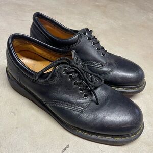 Vintage Dr Martens Oxford Black Leather Lace Up Shoes US 9